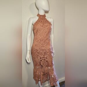 Two Sisters The Label TS258 Coral Lace Backless Maxi Dress NWT US 4 Boho Wedding